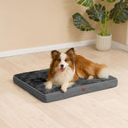 EHEYCIGA Waterproof Dog Bed Orthopedic 36"x27", Memory Foam Pet Bed for Larged Size Dogs, Washable Pet Mat with Removable Cover, Dark Grey