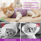 Cat Recovery Suit, Breathable Cat Onesie for Cats After Surgery, Kitten Onesie Bodysuit for Female Abdominal Wounds Skin Diseases E-Collar Alternative Wear (Pink, Medium)