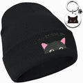 Women’s Cat Beanie, Cute Animal Knitted Hats Cat Lovers Gifts, Funny Christmas Stocking Stuffers for Women Girls