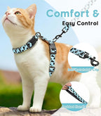 Halypet 2-Pack Cat Harness and Leash Set, Escape Proof 3-in-1 Adjustable Harness for Cats, Soft Lightweight, Easy On & Control for Walking, Travel & Outdoor Use, Small (White & Blue)