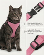Luxelle 2 Pack Escape-Proof Cat Harness and Leash Set for Walking – Adjustable No Pull Soft Vest with Easy-Wear Buckle, Reflective Straps, Breathable Mesh – Outdoor Travel Harness for Cats & Kittens