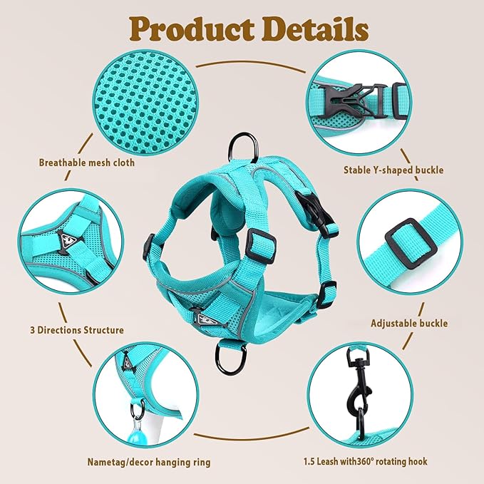 Cat Harness and Leash for Walking, Escape Proof Soft Adjustable Vest Harnesses for Cats