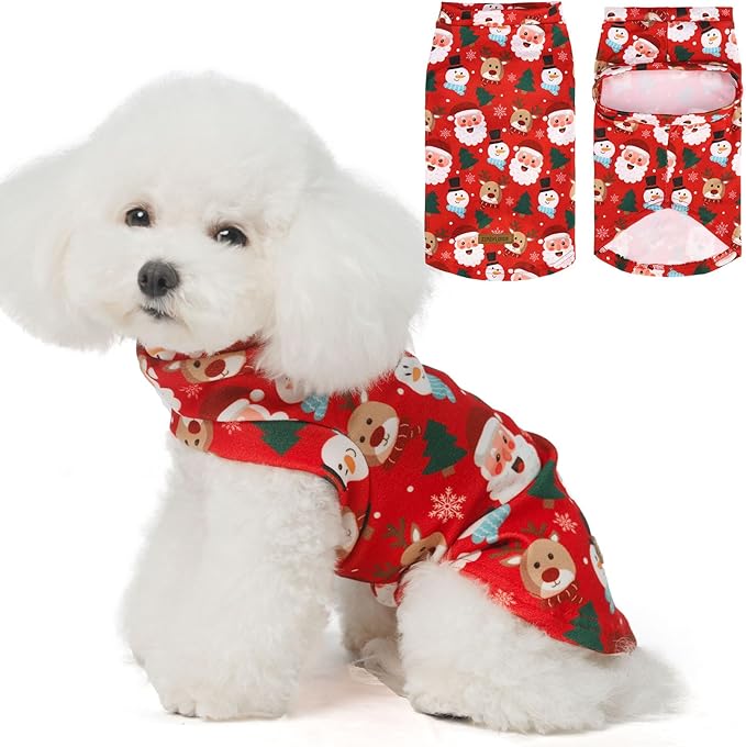 EXPAWLORER Cat Christmas Sweater - Sweaters for Cats Only Soft Warm Pet Clothes, Fall and Winter Xmas Coat Pullover Design, Fleece Sweatshirt Clothing Also for Puppy Small Dogs, Large