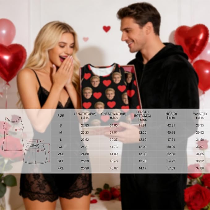 Artsadd Custom Pajamas for Women Men Family, Personalized Face Pjs Pajama Pants, Funny Pet Photo Loungewear Sleepwear Jammies