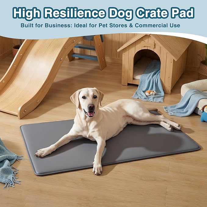 Large Dog Crate Pad Bed, Waterproof Outdoor Pet Bed for Large Dogs, Cooling Pet Bed with High Resilience Foam,Wipe Clean & Easy Rinse, Anti Slip 41 inch Graphite Grey