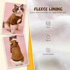 Small Dog Hoodie Soft Warm Fleece Fall Winter Dog Clothes Cute Puppy Sweaters Cat Coat Funny Blank Pullover Doggy Hooded Sweatshirts for Small Dogs Chihuahua Costumes Kitten Outfits(Brown,S)