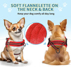 SlowTon No Pull Small Dog Harness and Leash Set, Puppy Soft Vest Harness Neck & Chest Adjustable, Reflective Lightweight Harness & Anti-Twist Pet Lead Combo for Small Medium Dogs (R-Front Clip,S)