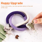 6 PCS XL Cat Toys Chew Ropes, 27.56 Inches Cat Chew Rope Toy for Teeth Cleaning, Safe Catnip Toys for Cats Rope Chew Toy (6 Bags of Catnip Included)