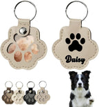 Personalized Dog Hair Keychain Pet Fur Keepsake Pet Memorial Cute Storage Keychains Cat Paw Shaped Key Chain to Store Fur