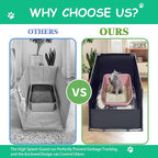 Extra Large Cat Litter Box Enclosure–Big Covered Litterbox with High Front Splash Guard, Waterproof&Portable Litter Box Cover for Indoor Cats,Kittens,Multiple Pets (Large)