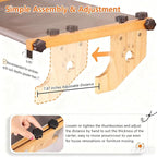 Cat Window Perch - No Drilling Renter-Safe, Adjustable Sill Fit with Sturdy Wood- Metal Frame, Washable Non-Slip Bed, Easy Assembly for Indoor Cats - Ideal for Small Spaces & Multi-Cat Homes(Gray,L)