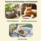 Cat Window Perch, Cordless Foldable Cat Hammock for Indoor Cats with Upgraded Suction Cups Strong Metal Frame Holds Up to 44lbs (M 1PC)