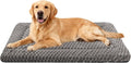 Dog Bed Crate Mat, Soft Durable Washable Anti-Slip Kennel Pad for Dogs & Cats, Reversible (Light Gray, L(35"*23"*1.5"))