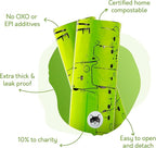 Certified Home Compostable Cat Litter Bags For Poop - 10% to Charity - Cornstarch-Based - For Cleaning Up Litter Trays - NF T51-800 Compliant - 90 Extra Large Disposable Bags