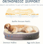 Orthopedic Dog Bed for Large Dogs Breeds, High Density Egg Crate Foam Dog Sofa Beds,Oval Kennel Bed, Pet Couch Bed with Four Sided Bolster, Removable Washable Cover& Non-Slip Bottom