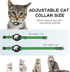 AirTag Cat Collars, Stretchy Collar with Apple AirTag Holder and Bell, Breakaway Ultra Design Elastic GPS Tracking Collars for Cats and Puppies, (7.5-12.5 Inch), Emerald Green