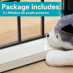 Wenqik 2 Pcs 14.75 x 2.5 Inches Clear Window Sill Protector from Dog Cat Scratching Strong Transparent Protection Against Dog Claw Chewing Slobbering Window Sill Cover