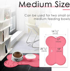 Super Design Dog Food Mat Dog Bowl Mat for Food and Water Silicone Non Spill Cat Feeding Mat Puppy Placemat Waterproof - 20.5" x 14.5", Pink