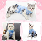Cat Recovery Suit for Abdominal Wounds or Skin Diseases, Cat Onesie for Cats After Surgery Female Kitten Recovery Suit, Breathable E-Collar Alternative for Cats After Spay Anti Licking Wounds
