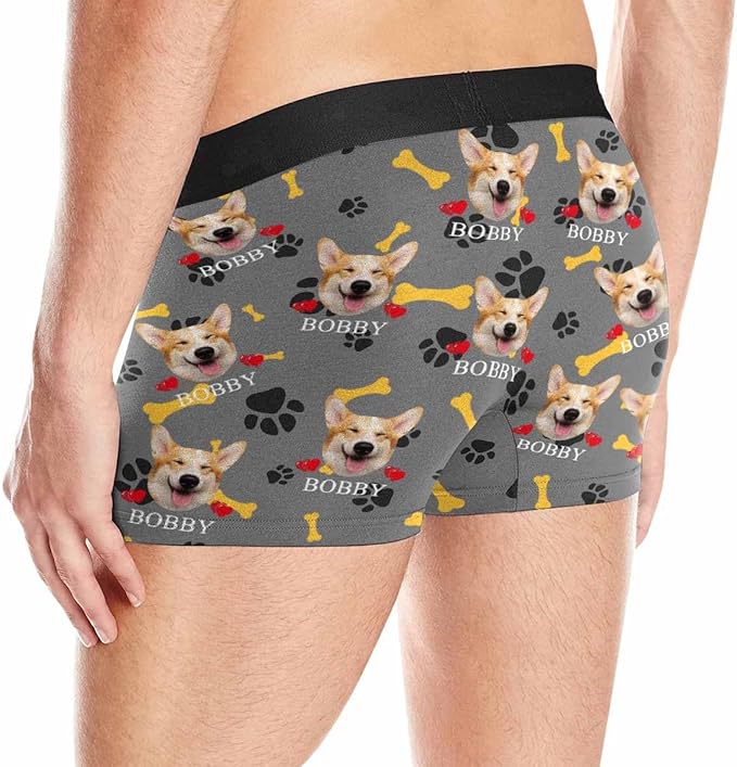 M YESCUSTOM Custom Faces Funny Short Briefs Gift for Husband Underwear