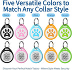 2 Pack-Custom pet Tags, Pet Id Tags for Dogs, Cat & Dog Collar Charm, Lightweight Sturdy Cute Cat Smart ID Tags, Personalized Dog Name Tags,Silent, Lightweight Durable,NO APP(Blue&Blue, 1.2")