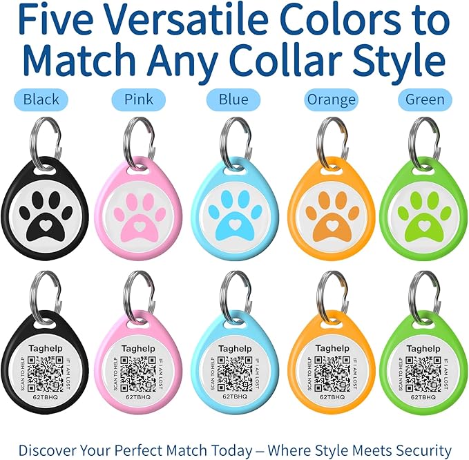 Smart QR Code Pet ID Tag for Dogs - Instant GPS Location Alert via Email, No App/Subscription Required, Waterproof Anti-Lost Personalized Dog Collar Accessories (Blue, 1.2 Inch)