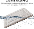Dog Bed Mat,Reversible & Ultra Soft Kennel Pad-Machine Washable Pet Bed for Dogs & Cats-All-Weather Crate Liner for Crates,Carriers & Travel (Light Gray, 24" L x 18" W x 1.5" Th)