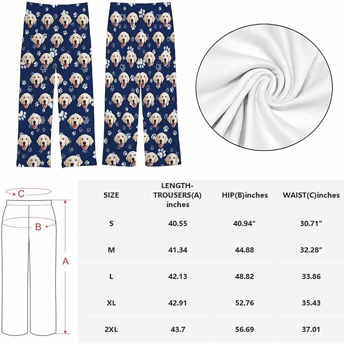 Artsadd Personalized Christmas Pajama Pants Socks for Men Custom Photo Pajama Bottoms for Men S-XXL