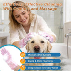 7-Piece Pet Grooming Kit with Storage Bag | Portable Bathing Set for Dogs & Cats | Includes Silicone Gloves, Deshedding Brushes & Finger Toothbrushes | All-in-One Pet Care (Pink)