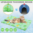 KOOLTAIL Dog Cooling Mat, Upgraded Two Sided Cooling Pad for Dogs Cats Puppy, Soft Pet Sleeping Blanket Keep Cool in Summer with Cute Fruit Pattern, Washable Waterproof for Crate Sofa Bed, Green L