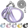 Sparkly Dog Harness Small Sized and Leash Set for Small Dogs Cats,Purple S Puppy Harness, Step in Soft Dog Reflective Vest, Breathable Mesh Pet Harness. (Purple, M)