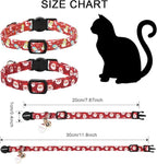 2 Pack Christmas Cat Collars Breakaway with Bell, DOGWONG Safety Buckle Santa Claus Christmas Tree Cute Cat Collar for Girl Boy Cats，Adjustable 7-12 Inch