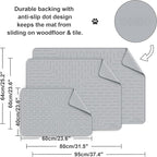 OHMO Cat Litter Mat Large Trapping Mat Premium Silicone Rubber 31.5x23.6 Ash Grey, Waterproof and BPA Free Kitty Litter Box Mat, Easy to Clean and Keeps The Floor Tidy