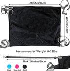 Cat Hammock for Cage - Hanging Washable Soft Outdoor Mat, Waterproof Cooling Bed for Large Kittens 26in*20in (XX-Large, Black)