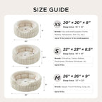 Bedsure ComfyFleece™ Cat Bed, Washable Round Cute Cat Beds for Indoor Cats, Super Soft Corduroy Pet Bed for Puppy and Kitten with Anti-Slip Bottom, 23''x23''x8.5'', Cream