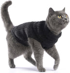 Stretchy Cat Sweater - 17 Colors & 6 Sizes | Snug Winter-Ready Knit for Boy/Girl Cats & Kittens(Dark Gray, Small)