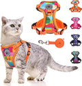 BEAUTYZOO Escape Proof Cat Harness and Leash for Walking, Soft Adjustable Cute Vest for Small to Large Cats, Reflective Breathable Easy-Control Outdoor Jacket, Kitten Harness and Leash Set, Orange, S