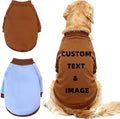 Custom Dog Hoodie, Personalized Sweatshirt with Photo Text Name Logo, Customized Hooded Sweater for Small Medium Large Dogs & Cats (Coffee, X-Large)