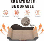 Sofa Shaped Cat Scratching Board,26.6" Extra Large Scratcher Bed for Large Cat Multi-Cats, Scratch Boards Lounge Bed,Cat Couch Furniture Protector(Wood Color)
