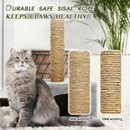 1/6 Inch Natural Sisal Rope, 164-Feet, 50m, for Cat Scratching Post, Tower, DIY Hemp Twine, Replacement, Sisal Fiber, Biodegradable, 4mm Diameter