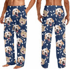 Custom Couple Pajama Pants Sock with Funny Face, Personalized PJ Anniversary Birthday Women Men Pants