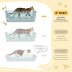 LIHONG Stainless Steel Cat Litter Box,Extra Large Metal Litter Box for Big Cats Kitty Rabbits,No Smell,Non Stick,Easy to Clean(24" Lx16 Wx8 H,XL)