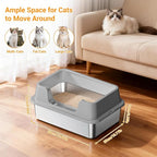 Stainless Steel Litter Box, XL Enclosed Cat Litter Boxes with Lid for Big Cats and Multi-Cats, High Sided, Anti-Urine Leakage Non-Stick Bottom Include Scoop Easy to Clean