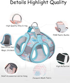 Dog Harness for Small Medium Dogs No Pull, Cat Harness and Leash Set, Step in Puppy Harness. (Bule, XS)