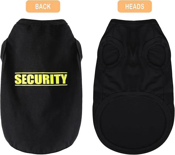 Discover Cozy Cotton Canine Wear: Soft, Lightweight, and Breathable Dog Shirt Vest with Eye-Catching Graphics(Security), Keeping Your Furry Friend Warm and Comfy! Black 4XL