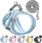Sparkly Dog Harness Small Sized and Leash Set for Small Dogs Cats,Blue XXS Puppy Harness, Step in Soft Dog Reflective Vest, Breathable Mesh Pet Harness. (Blue, XXS)