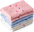 1 Pack 3 Blankets Super Soft Fluffy Premium Fleece Pet Blanket Flannel Paw Printed Throw for Dog Puppy Cat (Medium 30x20'', White, Pink, Blue)