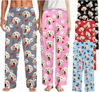 Custom Couple Pajama Pants Sock with Funny Face, Personalized PJ Anniversary Birthday Women Men Pants