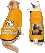 Custom Dog Hoodie Add Your Design Soft & Warm Personalized Photo Text Logo Name Dog Clothes for Puppy Sweatshirt Hooded for Small Medium Large Dogs Girl/Boy Cats Orange