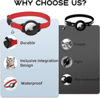 AirTag Cat Collars, Stretchy Collar with Apple AirTag Holder and Bell, Breakaway Ultra Design Elastic GPS Tracking Collars for Cats and Puppies, (7.5-12.5 Inch), Red